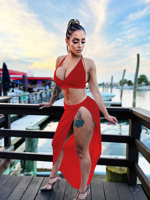 Greek Goddess 2 Piece Set (Red)